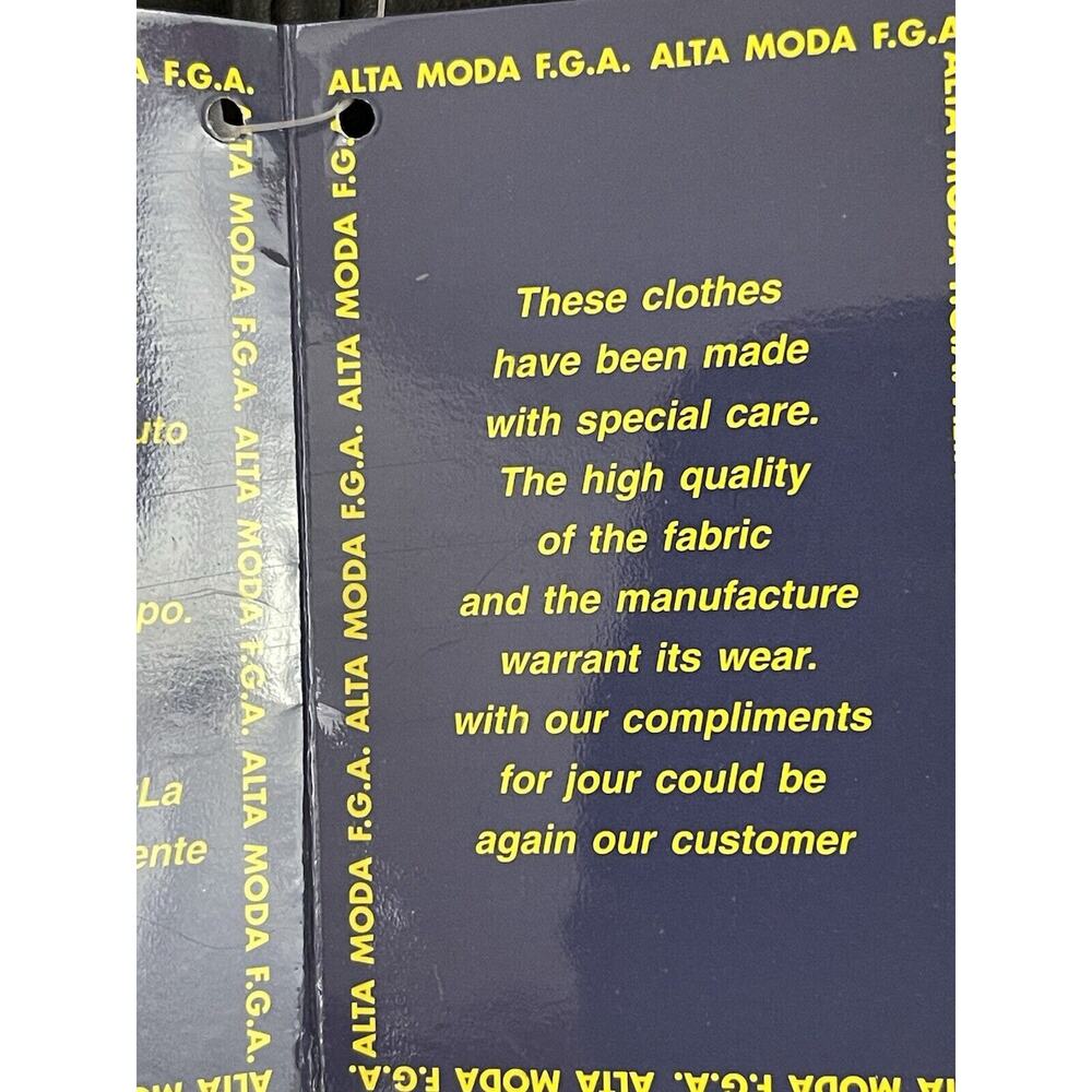 Alta V Moda Italian Leather Coat Mens Size 44 Black Quilted Lined Italy NWT - Picture 10 of 13